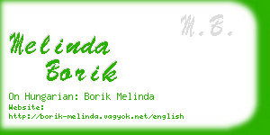 melinda borik business card